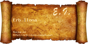 Erb Ilona névjegykártya